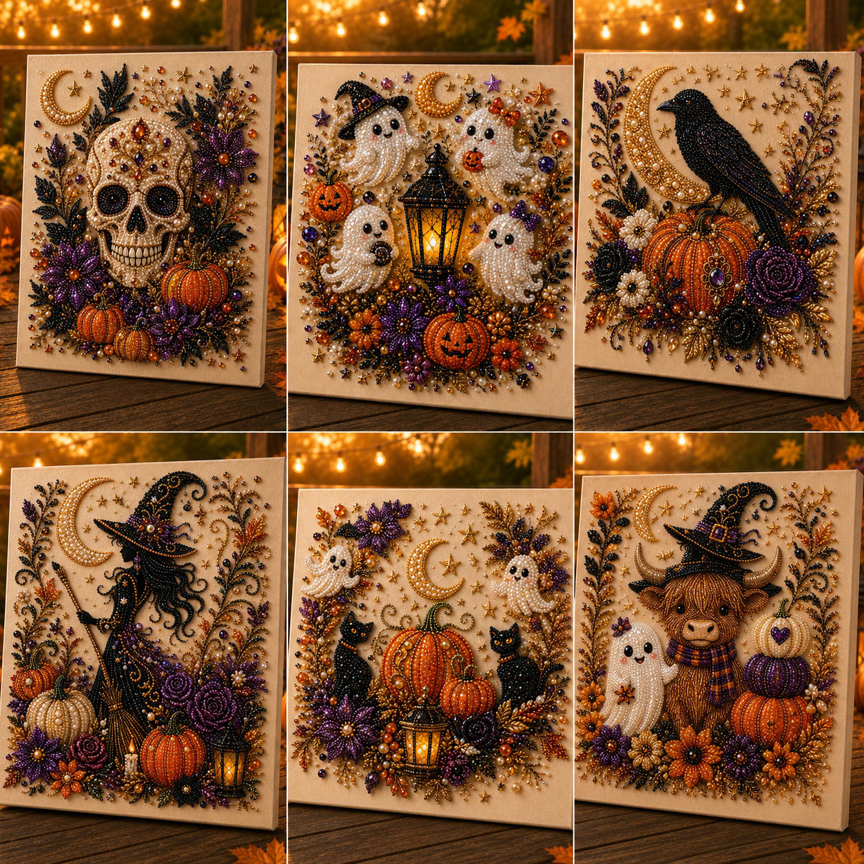 👻✨ IEY® Halloween Pearl Art DIY Kit with Frame – Turn Tiny Pearls into Spooky-Cute Magic 🎃 (📦 Buy 2 & Get FREE Shipping)