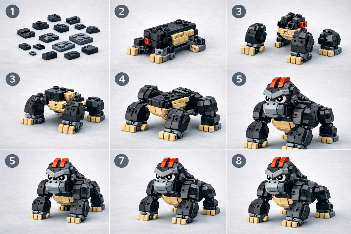 Gorilla Building Block Set — Poseable “Mighty Strength” Model (318 PCS, Ages 8+)