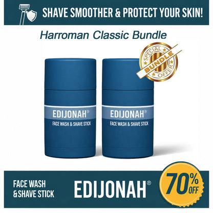 EDIJONAH® 2-in-1 Facial Cleansing shave stick | Softens Beard Roots Protects Skin Moisturizes Soothes Simple Convenient Travel Size Creamy Texture