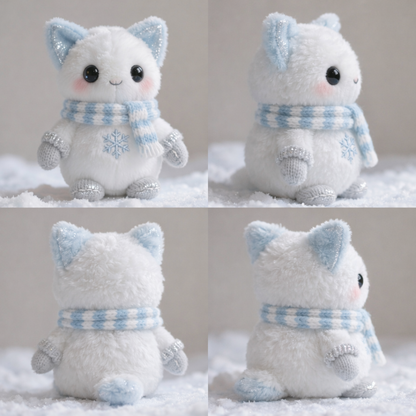 Snowflake Kitty Plush — “Frostbite Cat” (Winter Edition)
