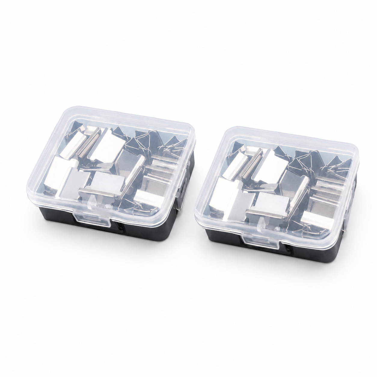 📎 SVOZK® Portable Binder Clip Stapler Set | 📝 Keep Papers Secure Without Staples | 2 Dispensers + 100 Mini Binder Clips