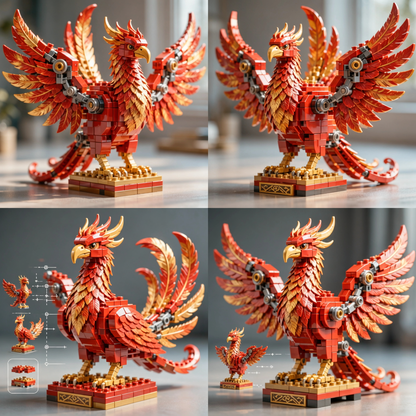 Majestic Fire Phoenix — Premium Display Building Block Set (693 PCS)