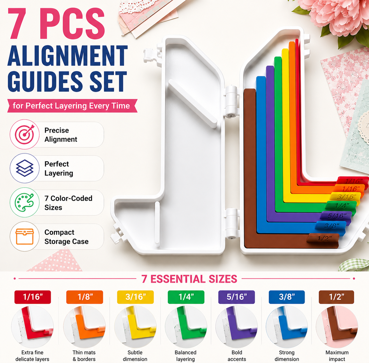 😆 Surprise! Your 2nd IEY® 7-Piece Paper Crafting Alignment Guide Set with Storage Case – Precision Layering Made Easy Is Now 70% OFF