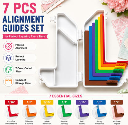 😆 Surprise! Your 2nd IEY® 7-Piece Paper Crafting Alignment Guide Set with Storage Case – Precision Layering Made Easy Is Now 70% OFF