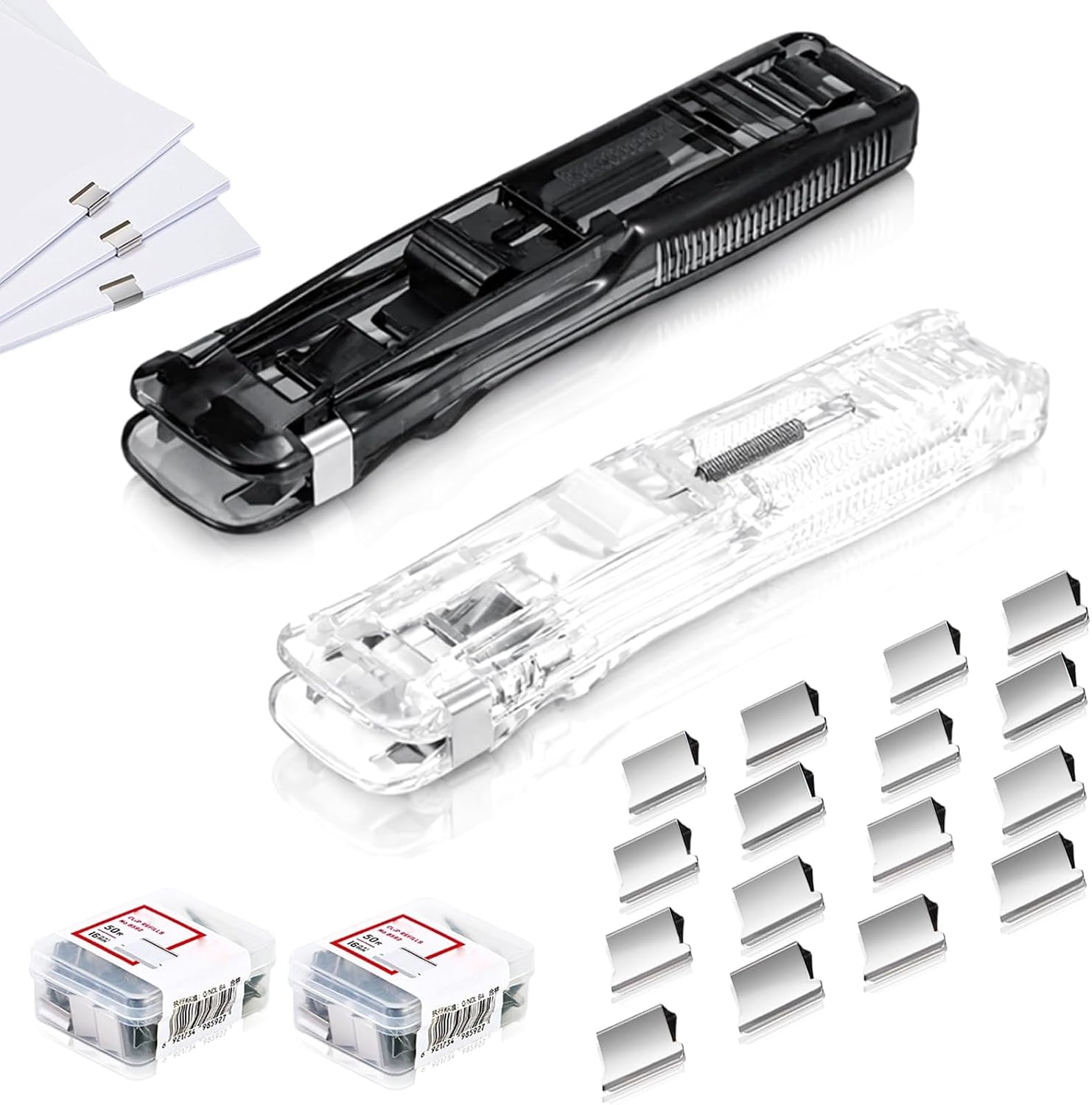 2 pcs(Black+White)+100 pcs clips