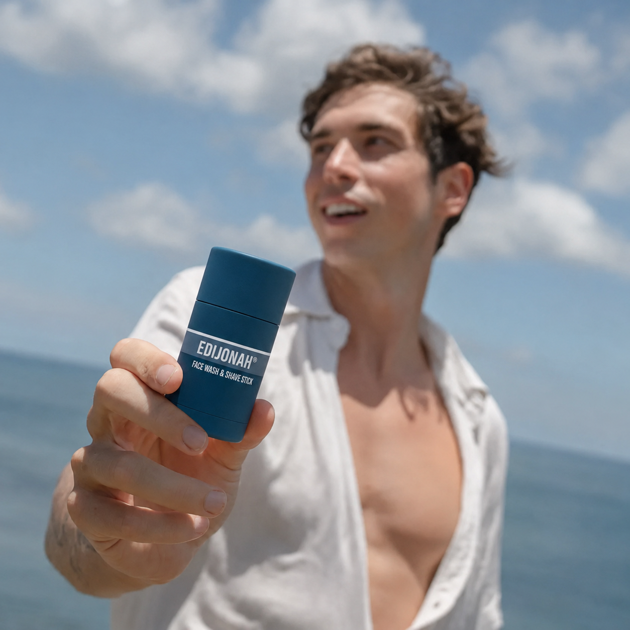 EDIJONAH® 2-in-1 Facial Cleansing shave stick | Softens Beard Roots Protects Skin Moisturizes Soothes Simple Convenient Travel Size Creamy Texture