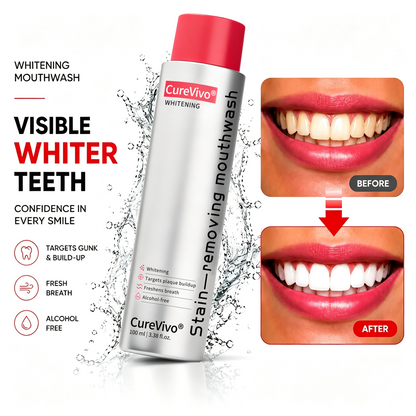⚡TODAY ONLY 50% OFF丨CureVivo® Bright White Mouthwash🦷 Removes Odor • Fights Plaque • Whitens & Freshens Breath