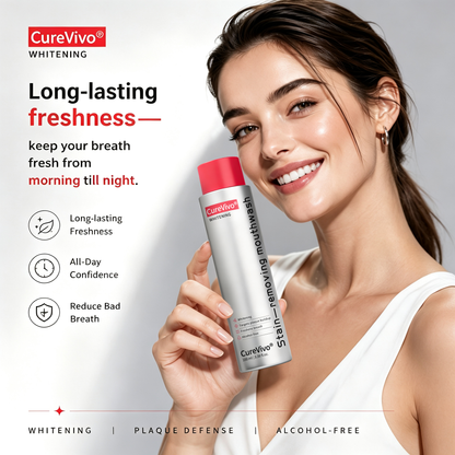⚡TODAY ONLY 50% OFF丨CureVivo® Bright White Mouthwash🦷 Removes Odor • Fights Plaque • Whitens & Freshens Breath