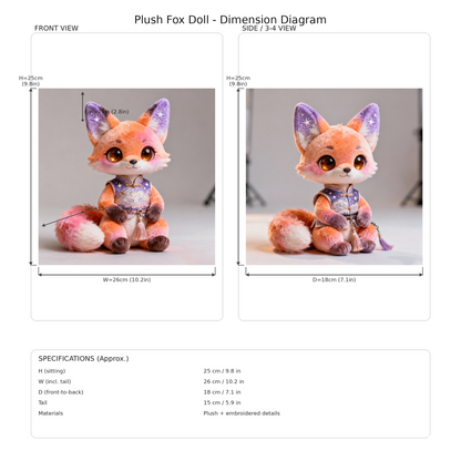 Aurora Prism Fox Plush Doll (Starlit Cloud Edition)